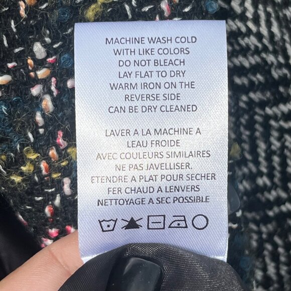 Driftwood Herringbone Tweed Wool Multi Mixed Print Boxy Blazer Size XL - Picture 10 of 10